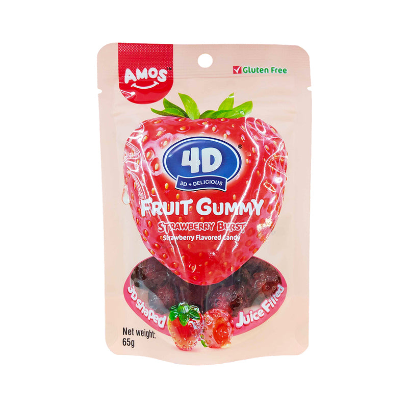 4D Fruit Gummy Juicy Burst Strawberry 65g