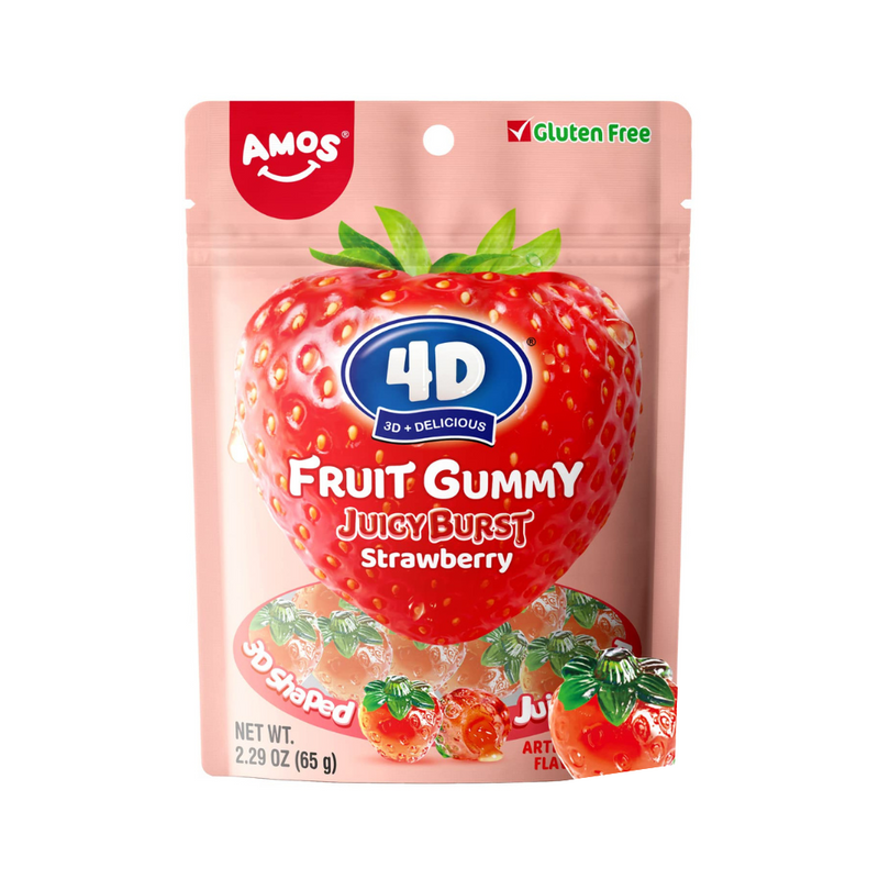 4D Fruit Gummy Juicy Burst Strawberry 65g