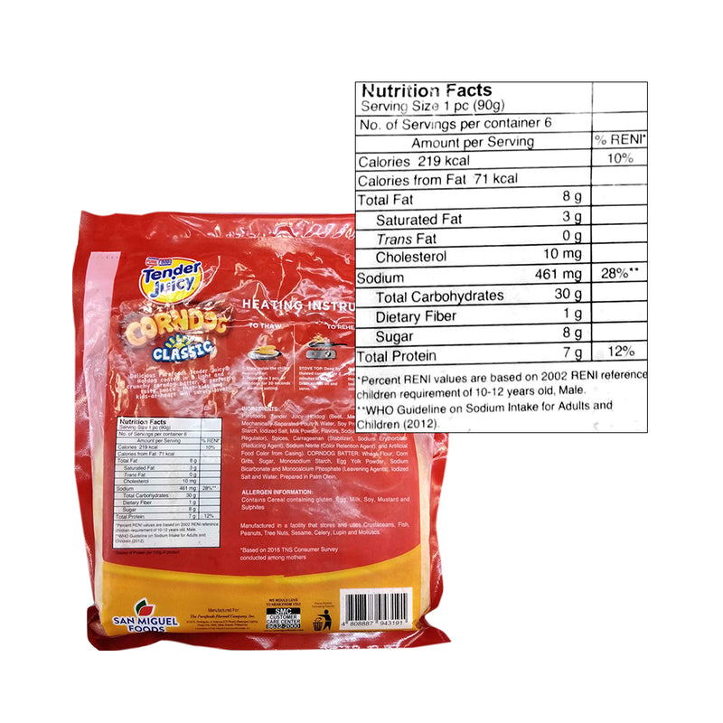 Purefoods Tender Juicy Corndog Classic 540g