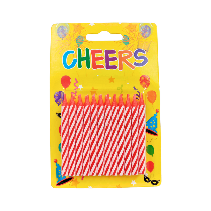 BW Cheers Spiral Candle Small Red 24's