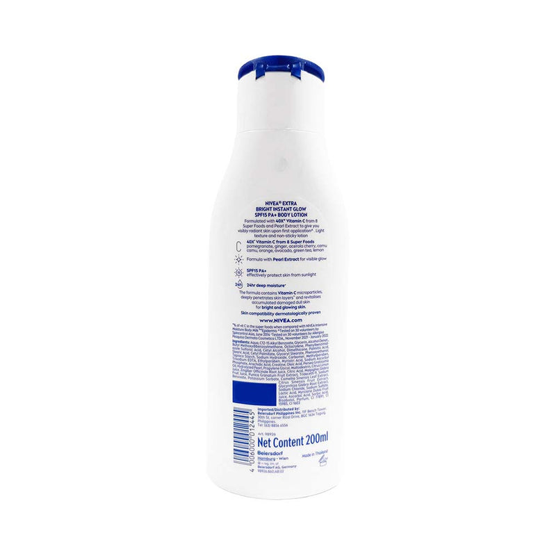 Nivea Extra Bright Lotion Instant Glow SPF 15 200ml