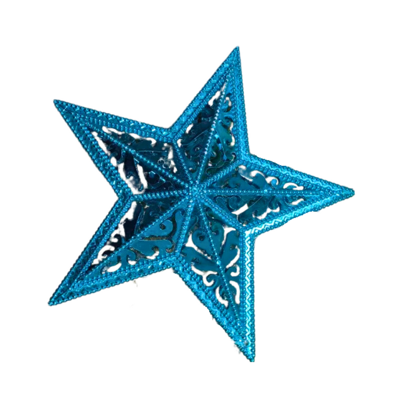 Star Christmas Hanging Ornament Blue 5x25.5x24cm