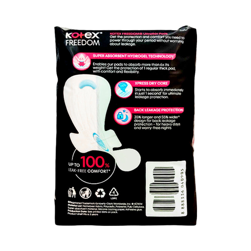 Kotex Freedom Ultrathin Napkin With Wings 32cm