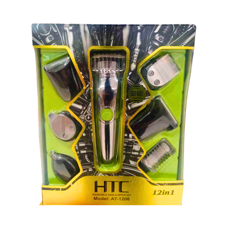 HTC AT-1208 Washable Hair Clipper Set 12 in 1