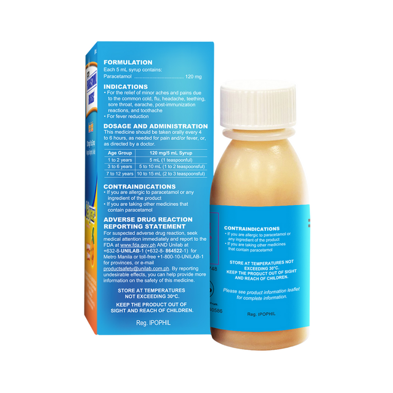 Biogesic Paracetamol 120mg/5ml Syrup Orange 60ml