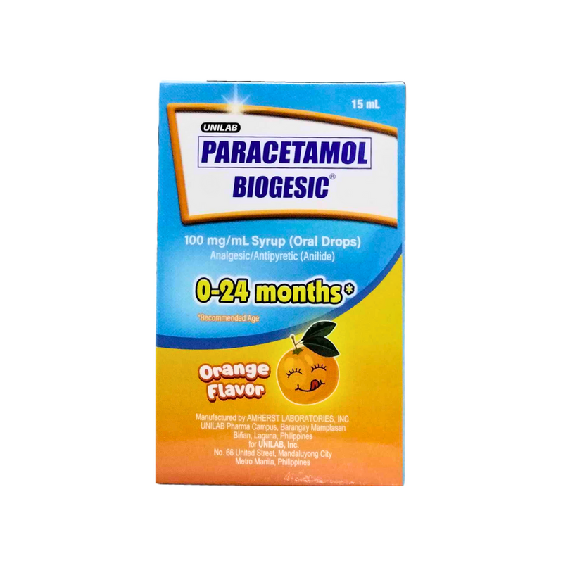 Biogesic 100mg/ml Syrup Oral Drops 15ml