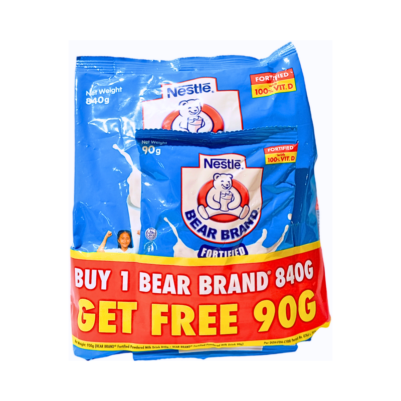 Bear Brand Powdered Milk With Iron 840g + 90g