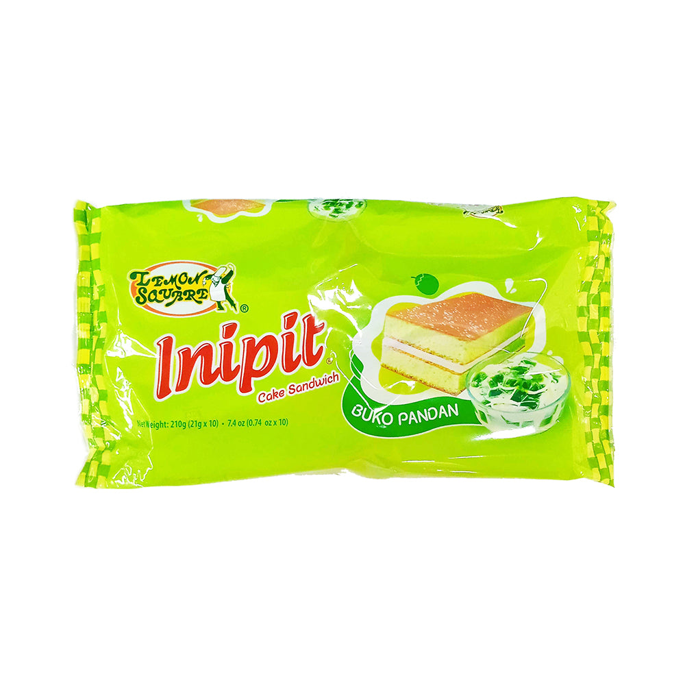 Enlins Inipit Lemon Square Inipit Cake Buko Pandan 21g x 10’s