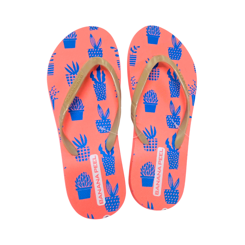 Banana Peel Ladies Plantastic Flip Flops Salmon Pink