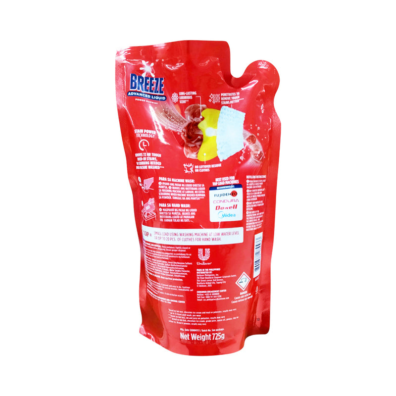 Breeze Liquid Detergent Power Machine Luxe Red 725g