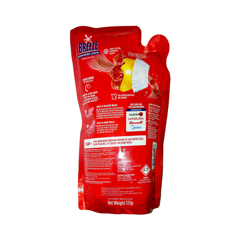 Breeze Liquid Detergent Power Machine Luxe Red 725g
