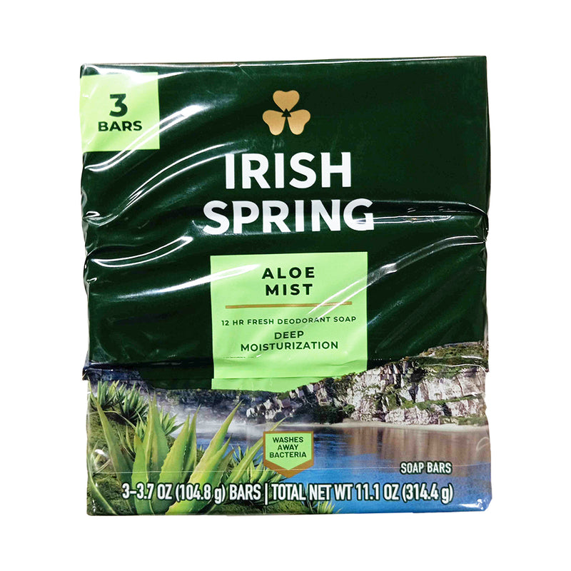 Irish Spring Bar Soap Aloe Mist 104.8g (3.7oz) x 3's