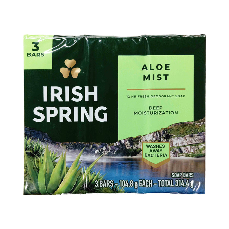 Irish Spring Bar Soap Aloe Mist 104.8g (3.7oz) x 3's