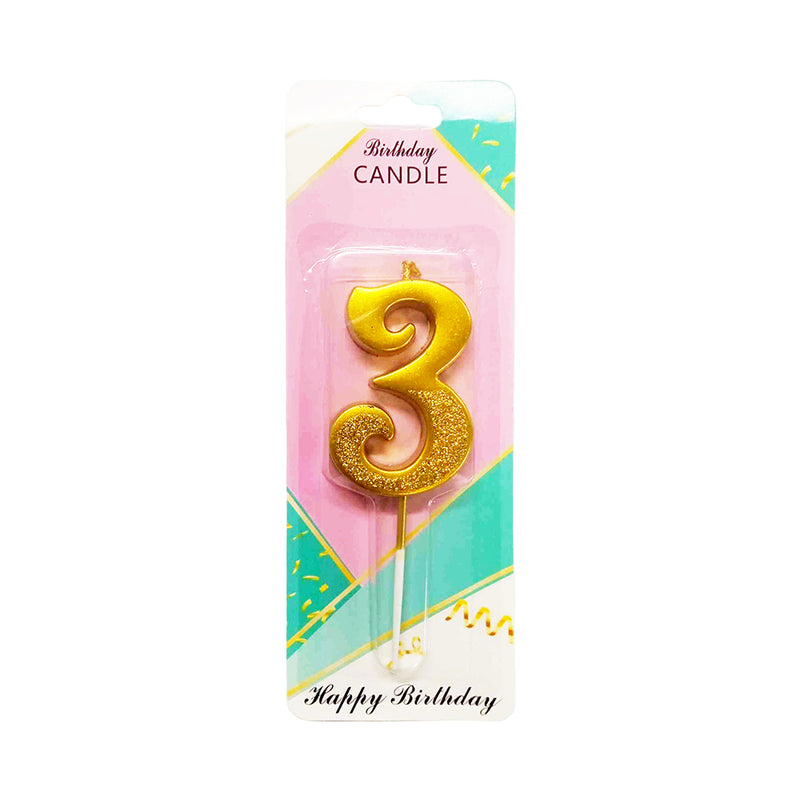 Birthday Number Candle Gold