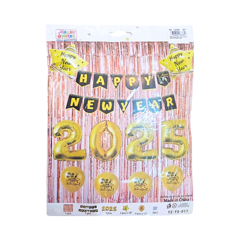 2025 Happy New Year Foil Balloon And Banner Set