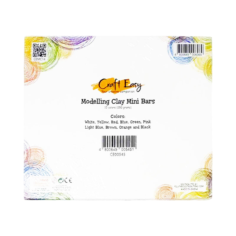 Craft Easy Modeling Clay Mini Bars 10 Colors 250g