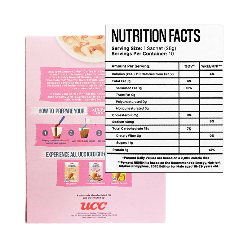 UCC Iced Creamy 3in1 Coffee Mix Strawberry Chocolate 25g 10’s