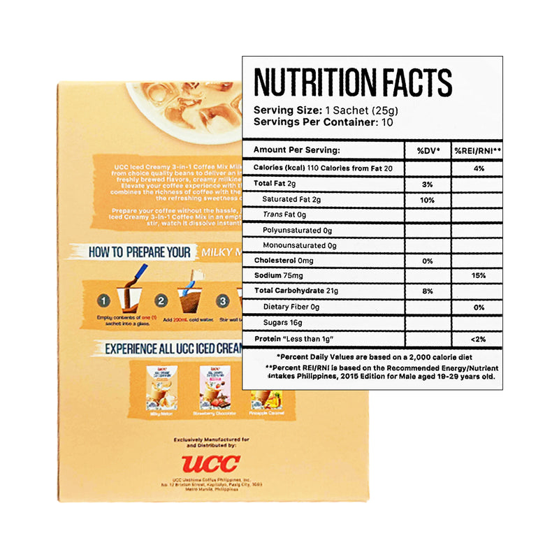 UCC Iced Creamy 3 in 1 Coffee Mix Milky Melon 25g x 10’s