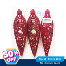 Ideal Living Glitter Cone Christmas Ornaments 3's
