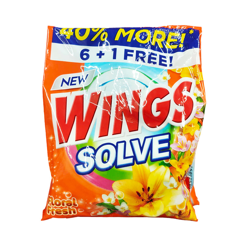 Wings Solve Powder Detergent Floral Fresh 70g  6's + 1