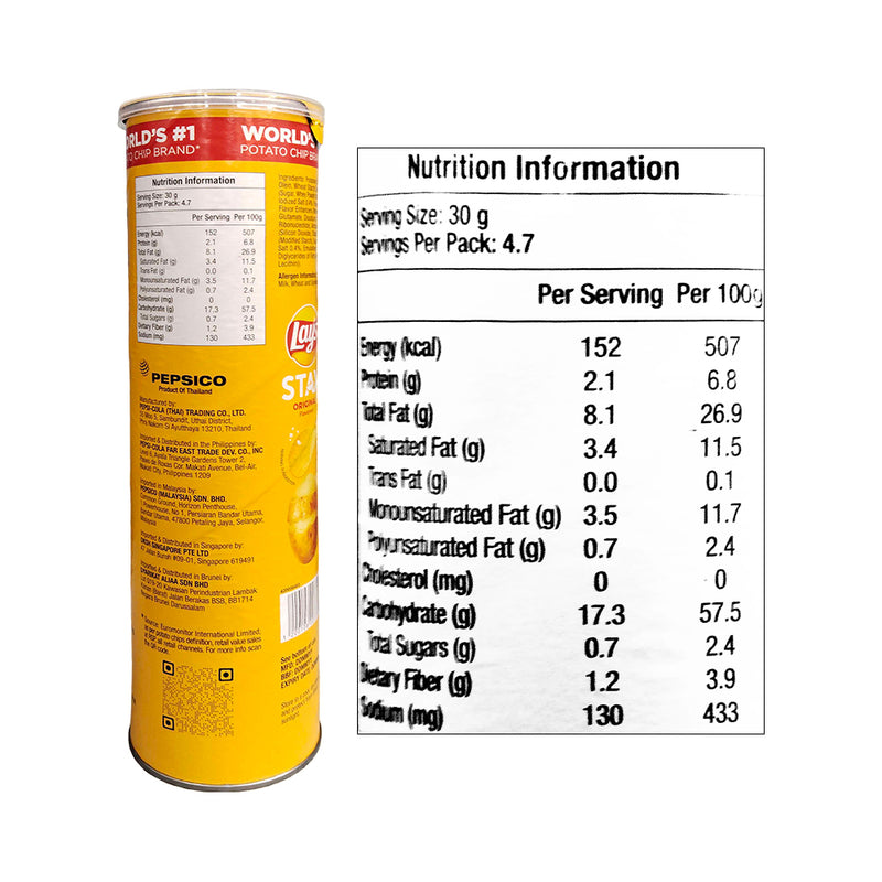 Lay's Stax Potato Chips Original 140g