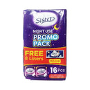 Sisters Napkin Night Use Net Side With Wings 8's x 2 + Pantyliner 8’s