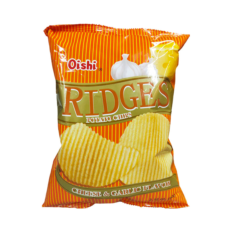 Oish Ridges Oishi Ridges Potato Chips Cheese & Garlic 60g