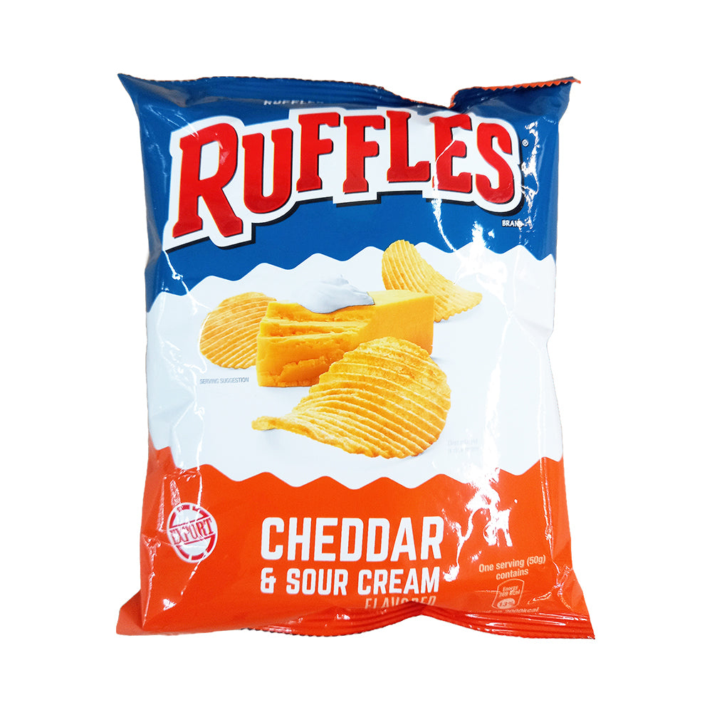 Cheddar Ruffles Ruffles Cheddar And Sour Cream 50g