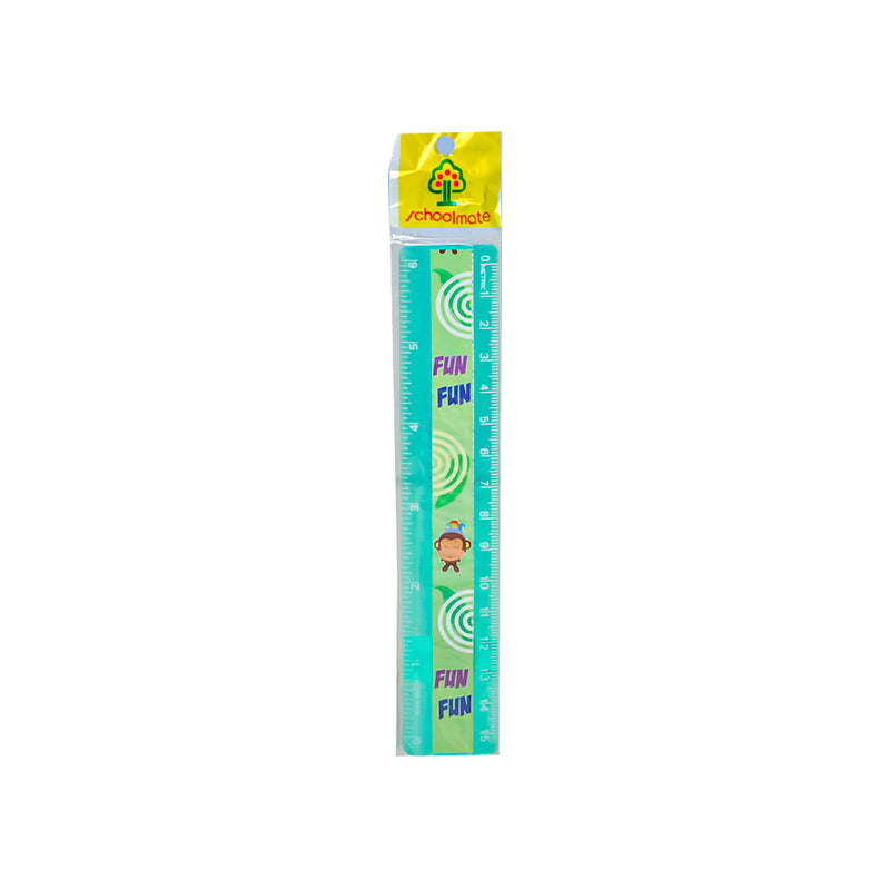 Schoolmate Transparent Ruler With Sticker 6in