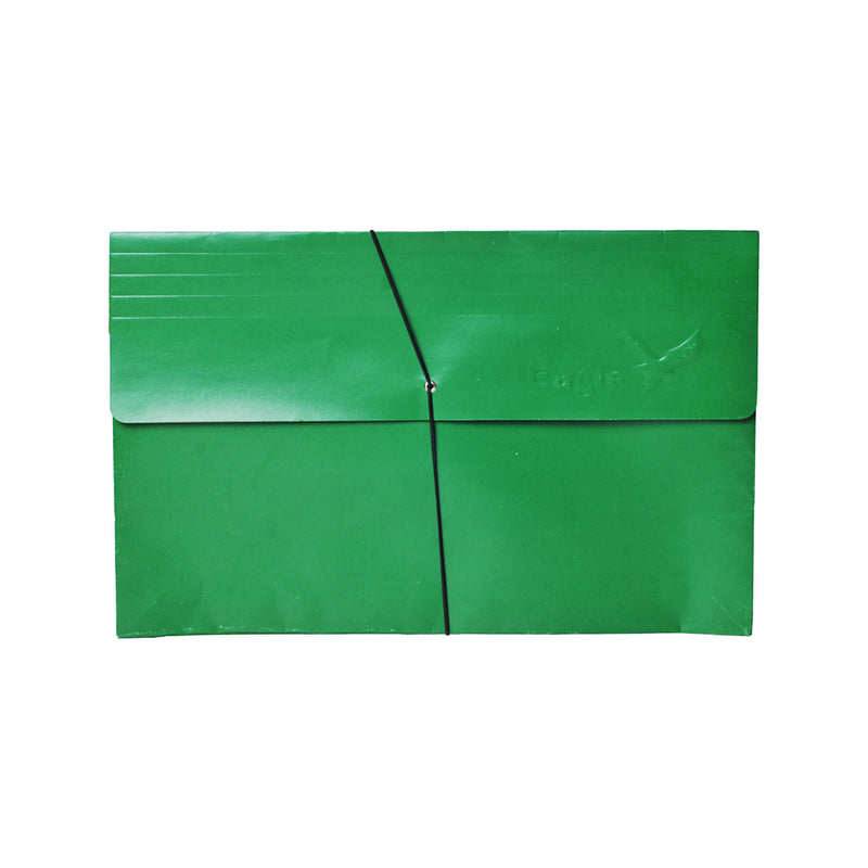 Eagle Colored Expanding Envelope With Garter Long Dark Green