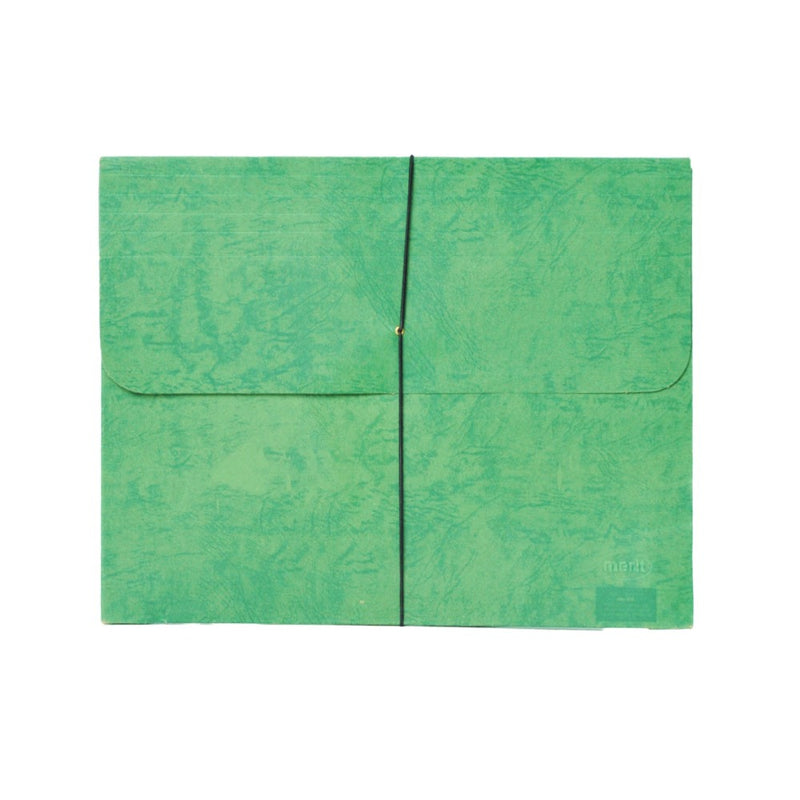 Merit Expanding Envelope Leatherette Green 30 x 23 1/2 cm