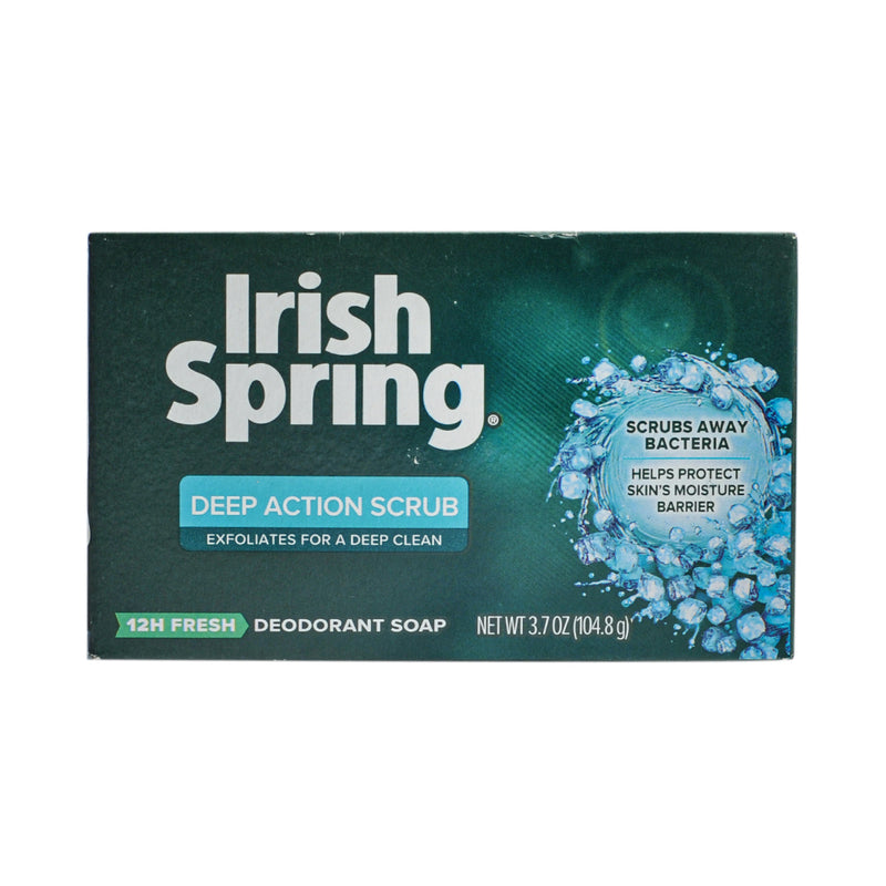 Irish Spring Deep Action Scrub Deodorant Bar Soap 104.8g (3.7oz)