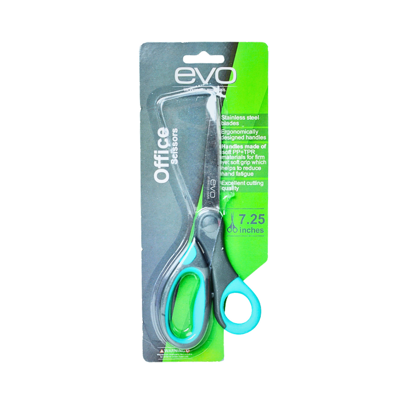 EVO Office Scissors Gray And Cyan 7.25in