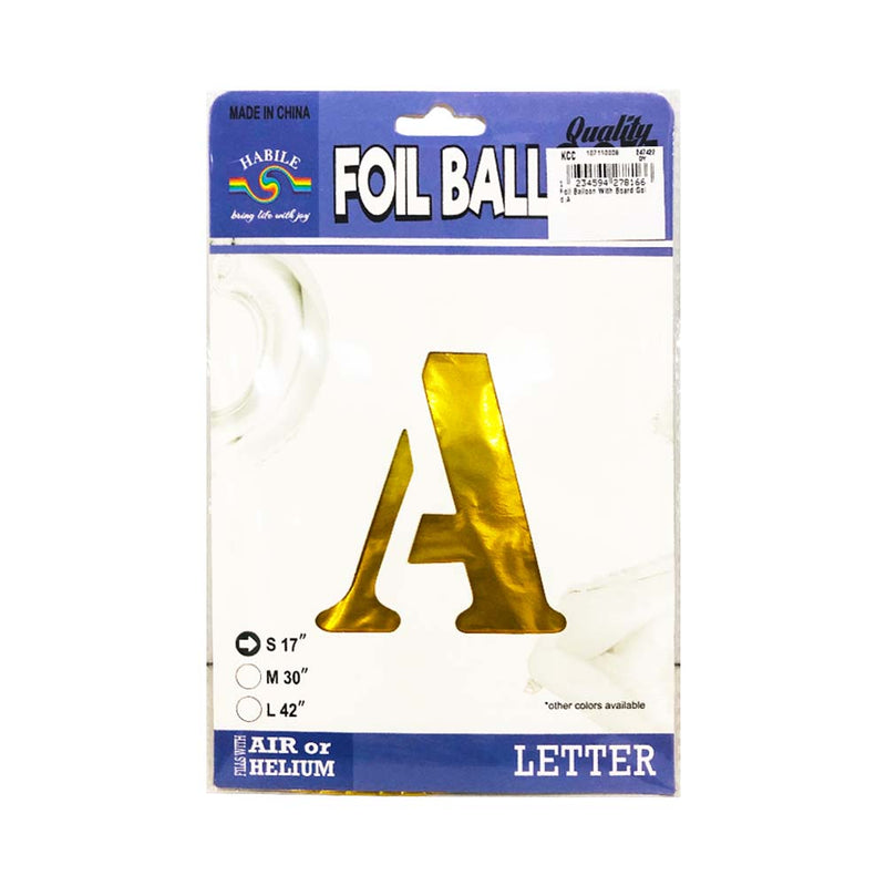 Letter Foil Balloon Gold 17in