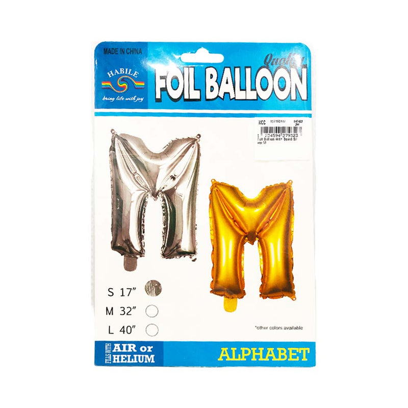 Habile Foil Letter Balloon Silver 17in