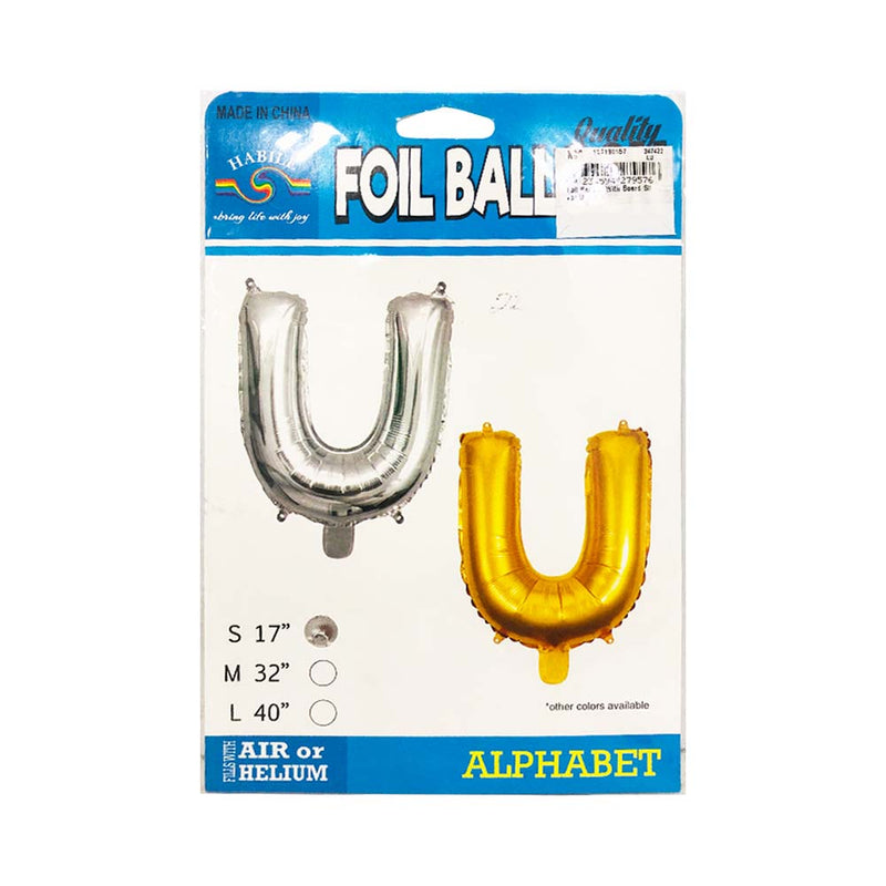 Habile Foil Letter Balloon Silver 17in
