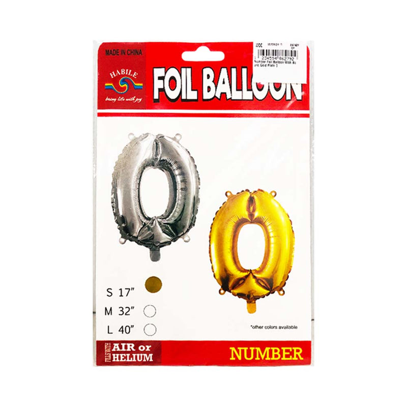 Habile Foil Balloon With Board Gold Plain