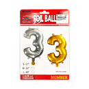 Number Foil Balloon With Board Gold 3