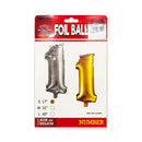Number Foil Balloon With Board Gold Plain