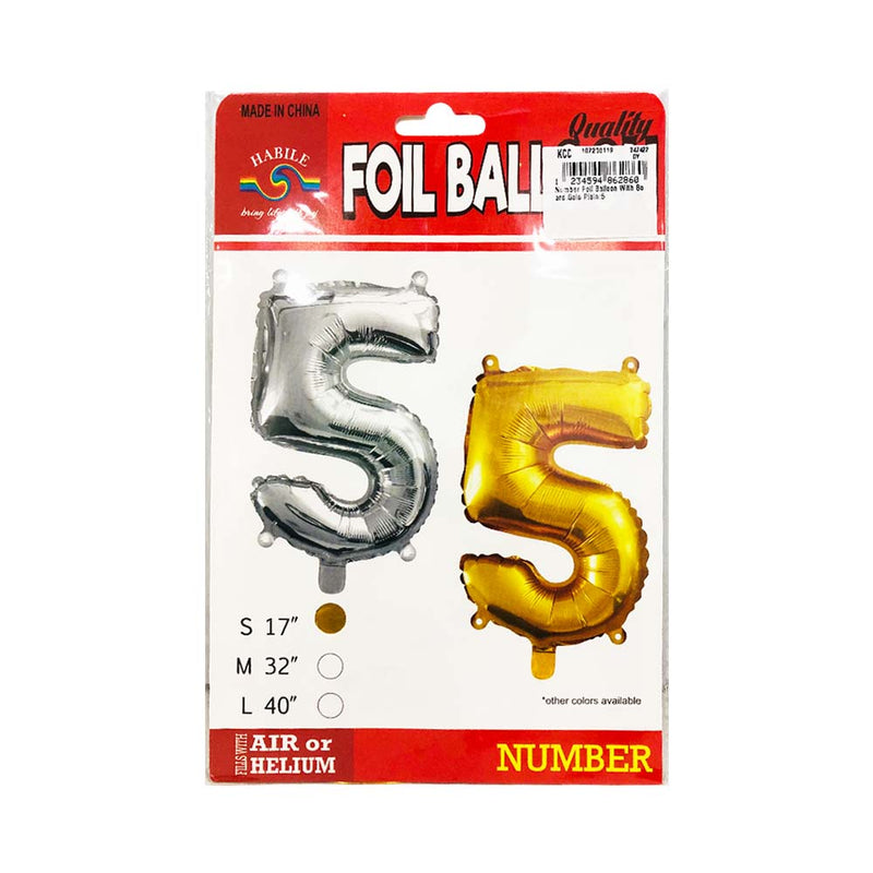 Number Foil Balloon Gold 17in