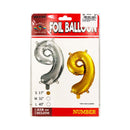 Number Foil Balloon With Board Gold Plain