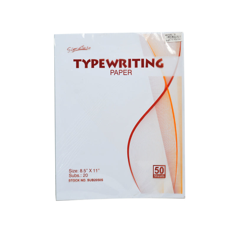Signature Type Writing Paper Substance 20 8.5 x 11in Short 50's