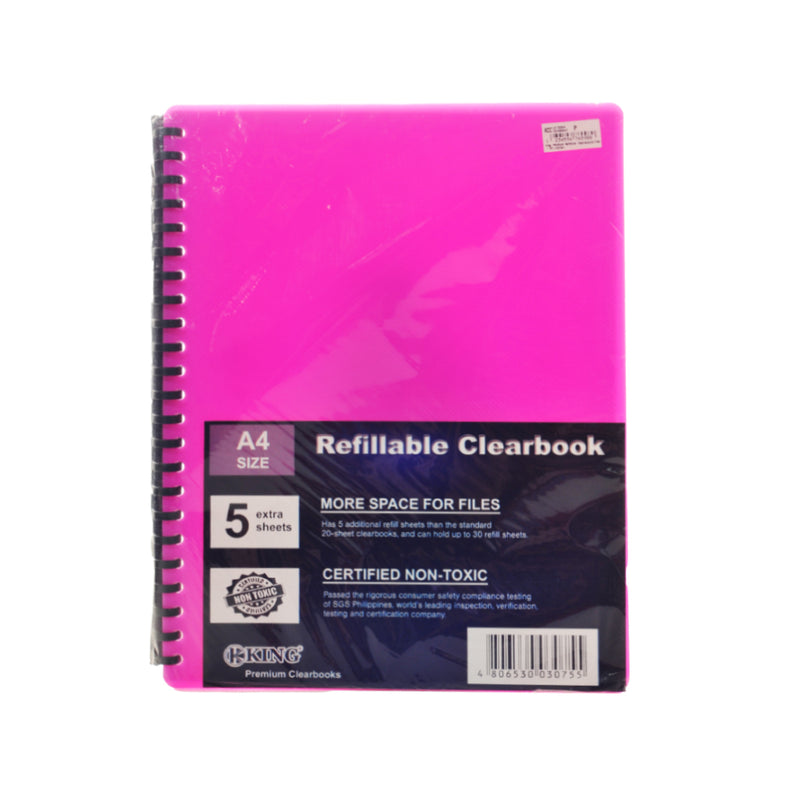 King Premium Refillable Clearbook A4