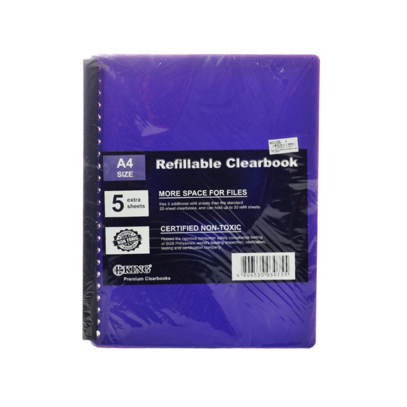 King Premium Refillable Clearbook A4