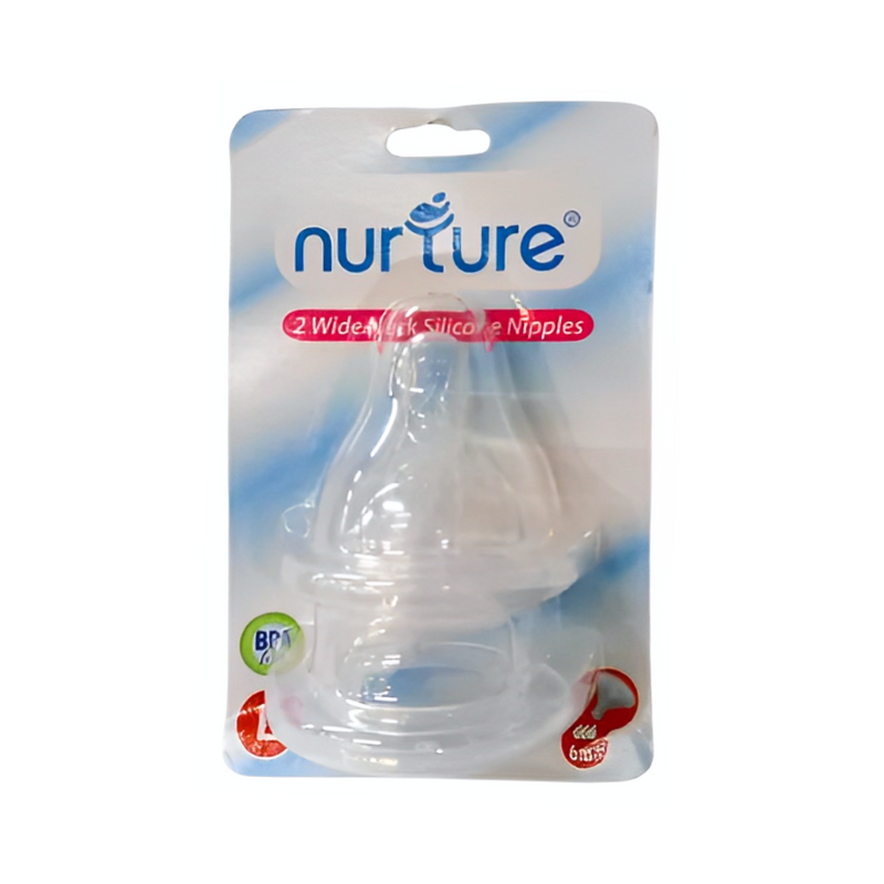 Nurture Wideneck Silicone Nipple Blister Card Large 2's