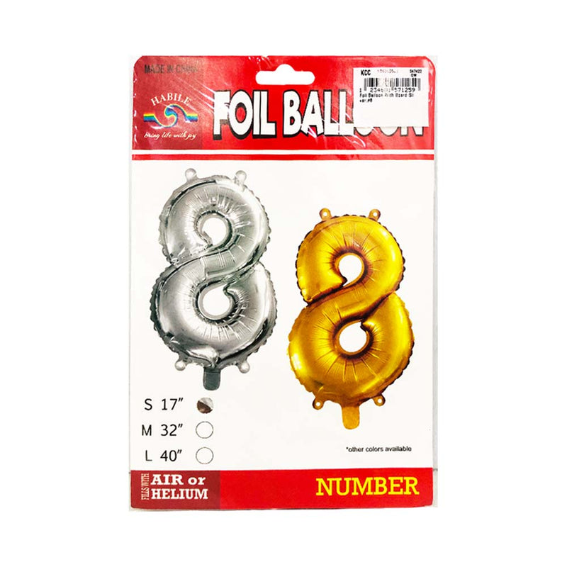 Habile Foil Balloon with Board Silver 17in