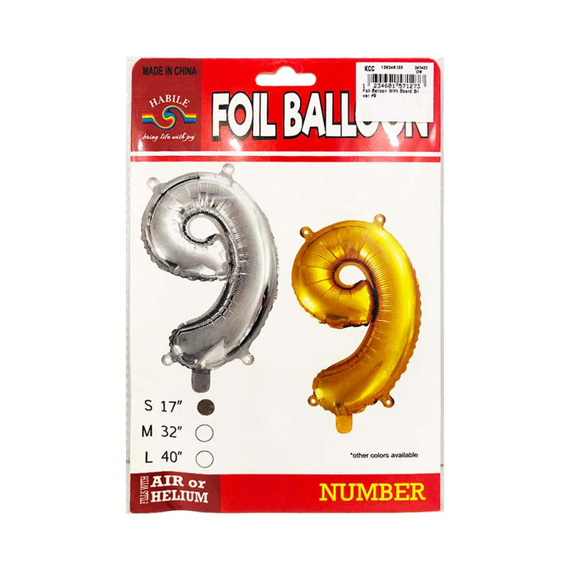 Habile Foil Balloon with Board Silver 17in