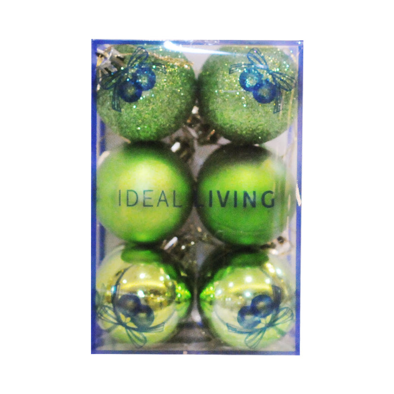 Ideal Living Shiny/Matte/Glittered Balls 5cm 12's