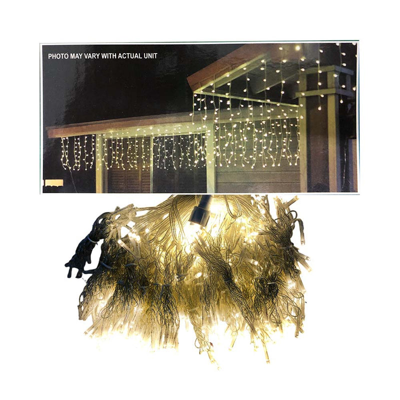Fuji Bright 360 LED Steady Curtain Light With End Connector Clear White Warm White 5.8m