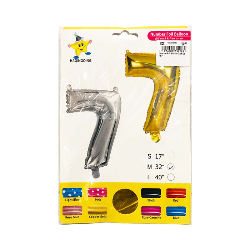 Haqingqing Number Foil Balloon Gold 32in
